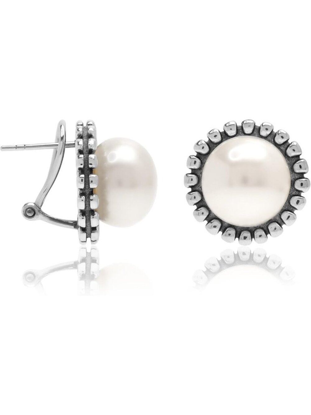 925 Sterling Silver Omega Back Stud Earrings for Women | Elegant Jewelry Gift